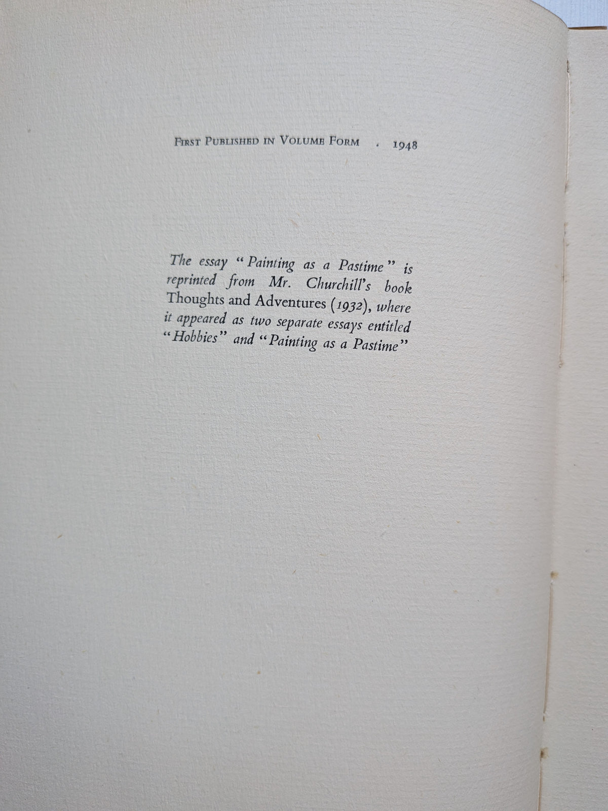 Painting As A Pastime by Winston Churchill - 1st Edition, 1948, Odhams Press Ltd