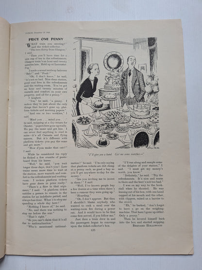 Punch Magazine No. 5746 December 27th 1950 - Vintage Humour/Satire Magazine