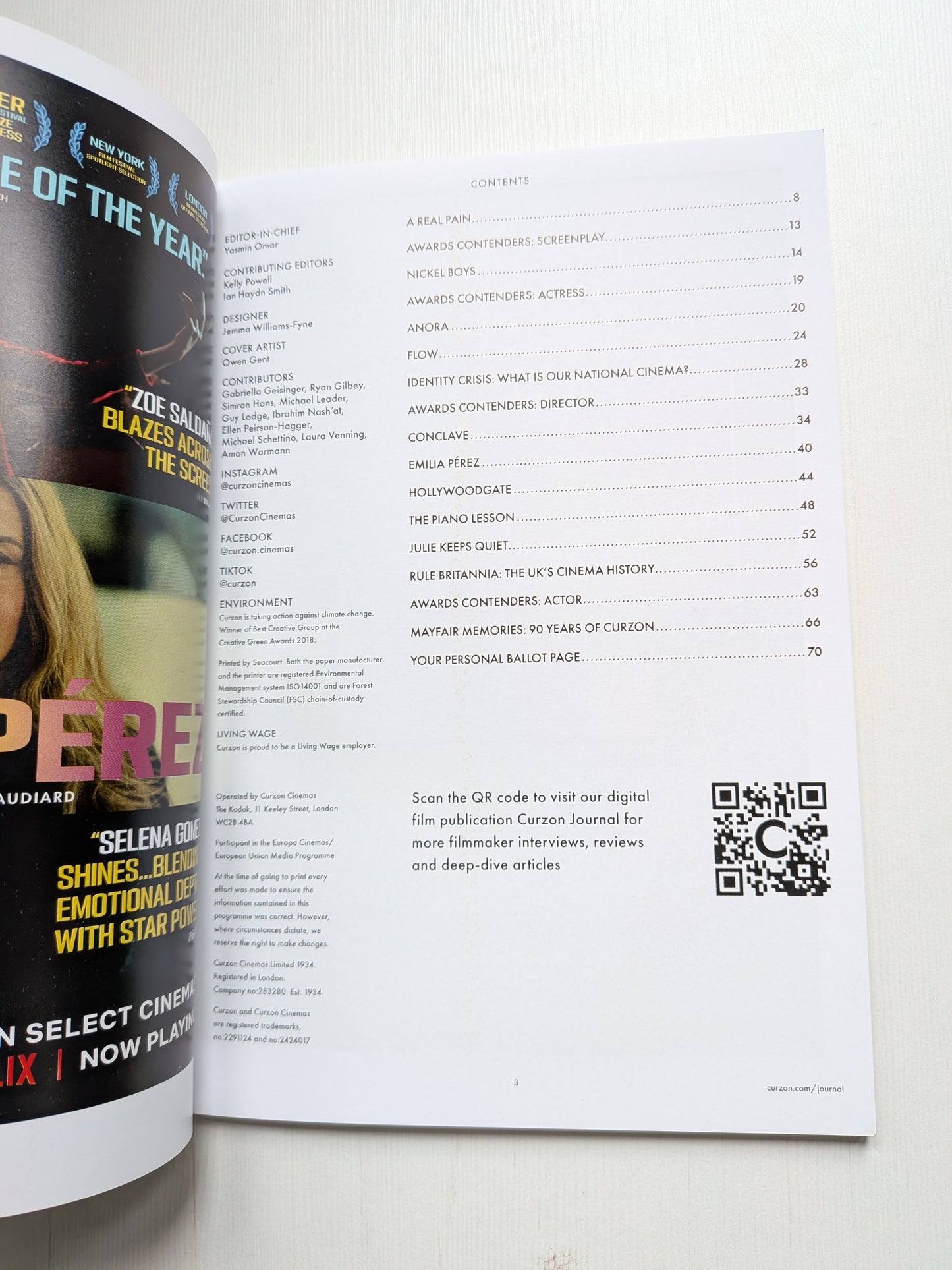 Curzon Cinema Journal Magazine - Curzon Awards 2024