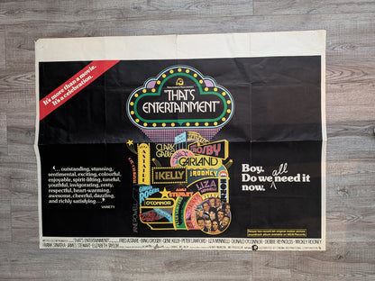 Vintage That's Entertainment! 1974 Fred Astaire/Gene Kelly Movie UK Quad Poster