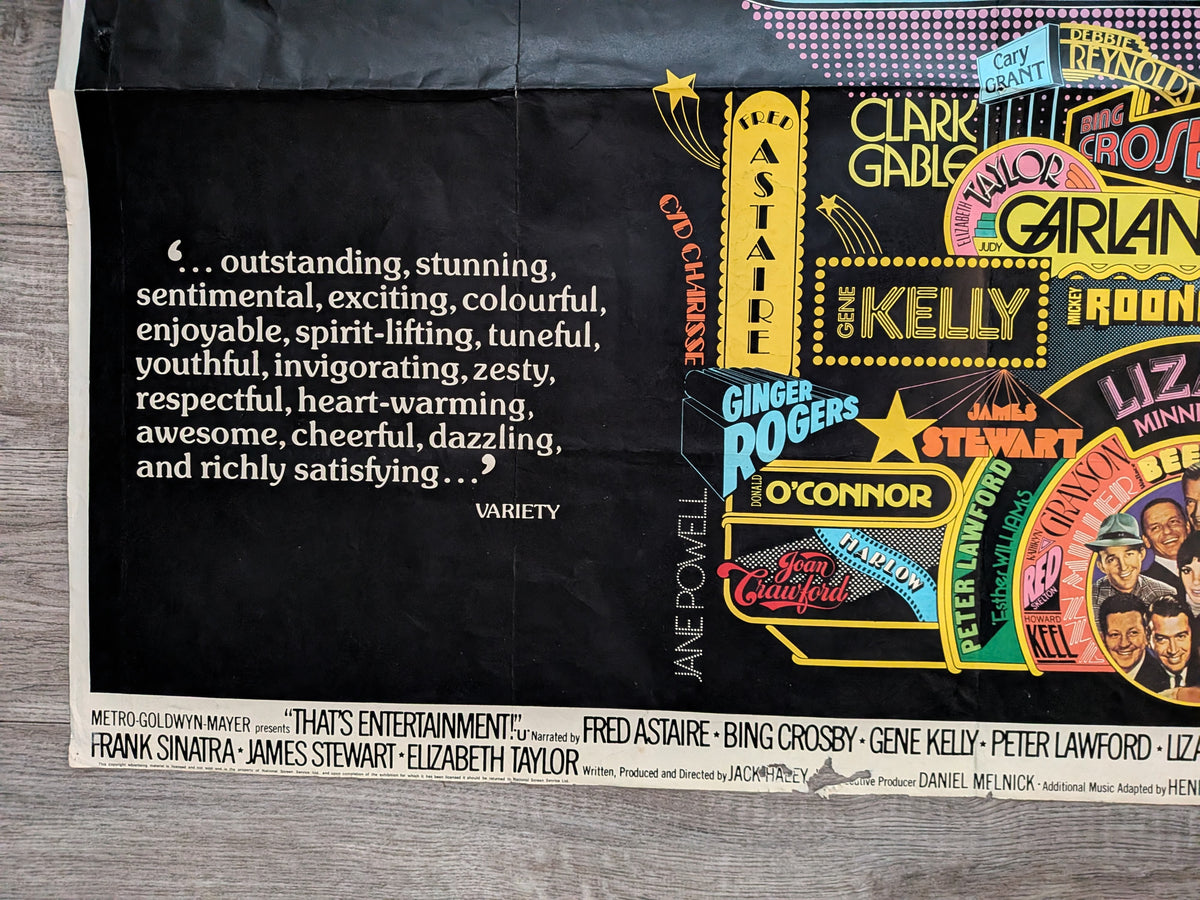 Vintage That's Entertainment! 1974 Fred Astaire/Gene Kelly Movie UK Quad Poster