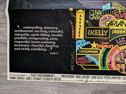 Vintage That's Entertainment! 1974 Fred Astaire/Gene Kelly Movie UK Quad Poster