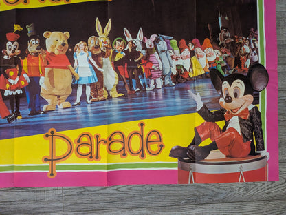 Vintage Disney on Parade Fold-Out Programme Poster - 1970s