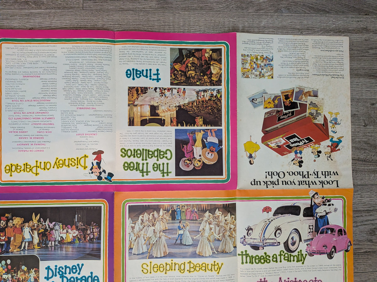 Vintage Disney on Parade Fold-Out Programme Poster - 1970s
