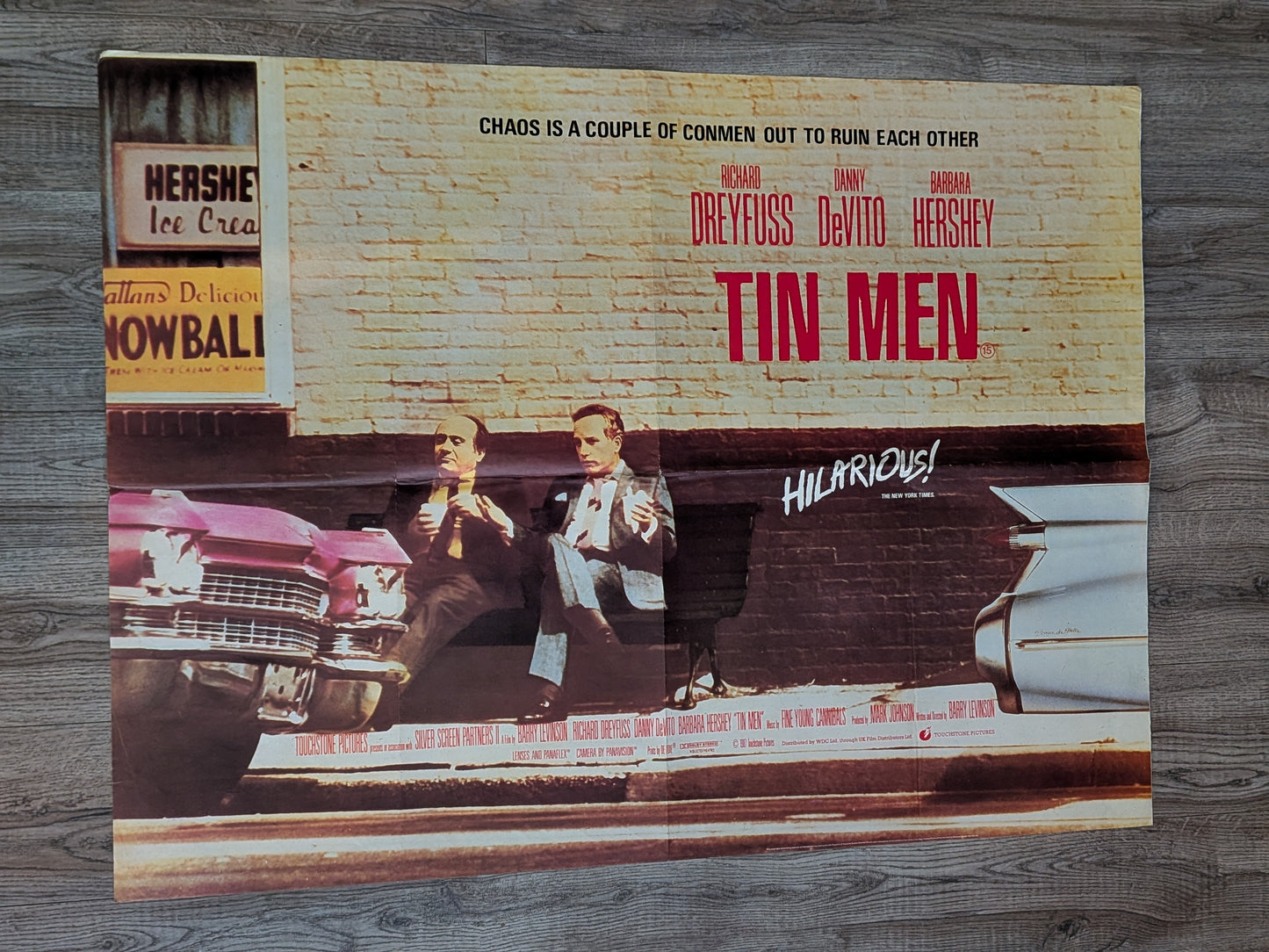 Vintage Tin Men 1987 Richard Dreyfuss/Danny DeVito Movie UK Quad Poster