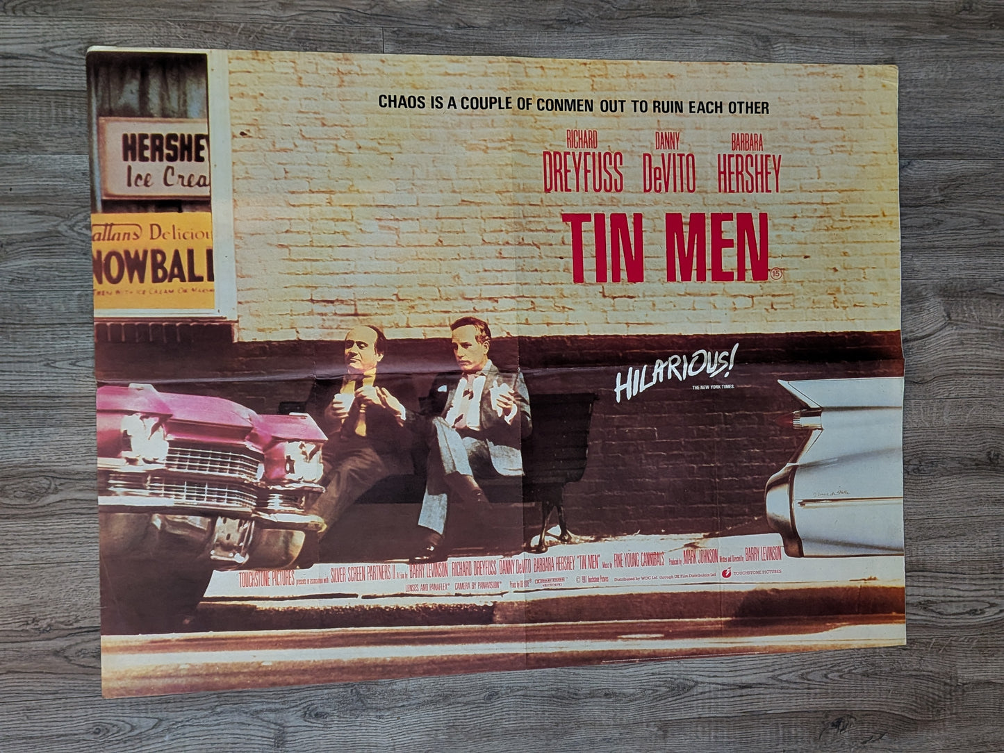 Vintage Tin Men 1987 Richard Dreyfuss/Danny DeVito Movie UK Quad Poster