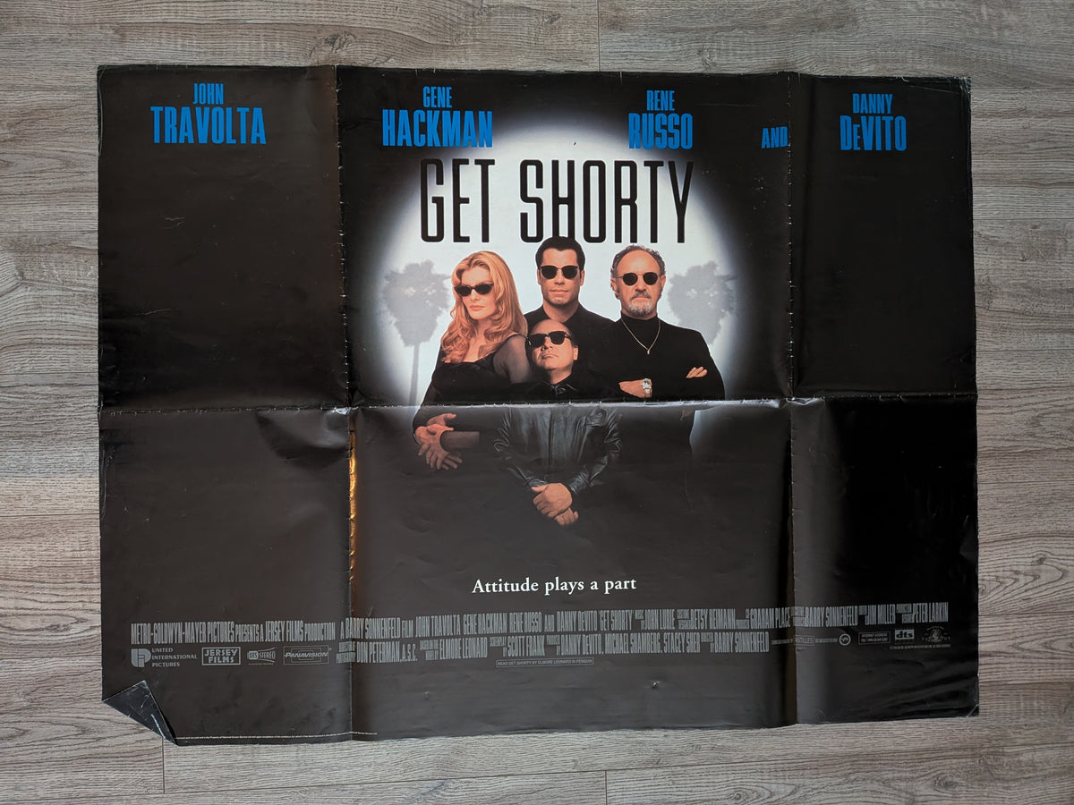 Vintage Get Shorty 1995 John Travolta/Danny Devito Movie UK Quad Poster