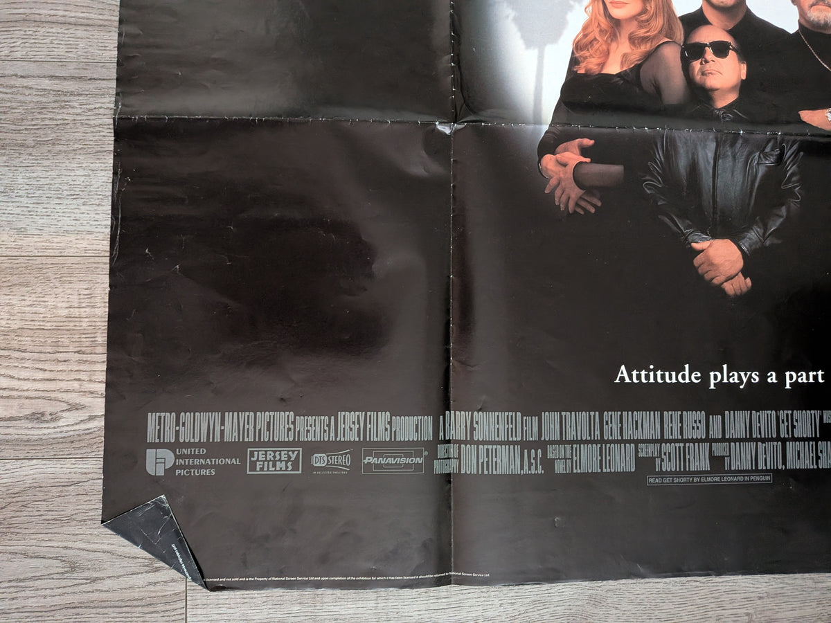 Vintage Get Shorty 1995 John Travolta/Danny Devito Movie UK Quad Poster