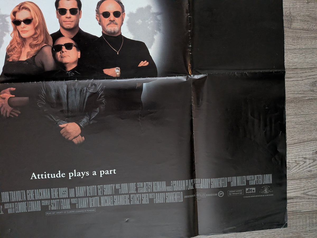 Vintage Get Shorty 1995 John Travolta/Danny Devito Movie UK Quad Poster