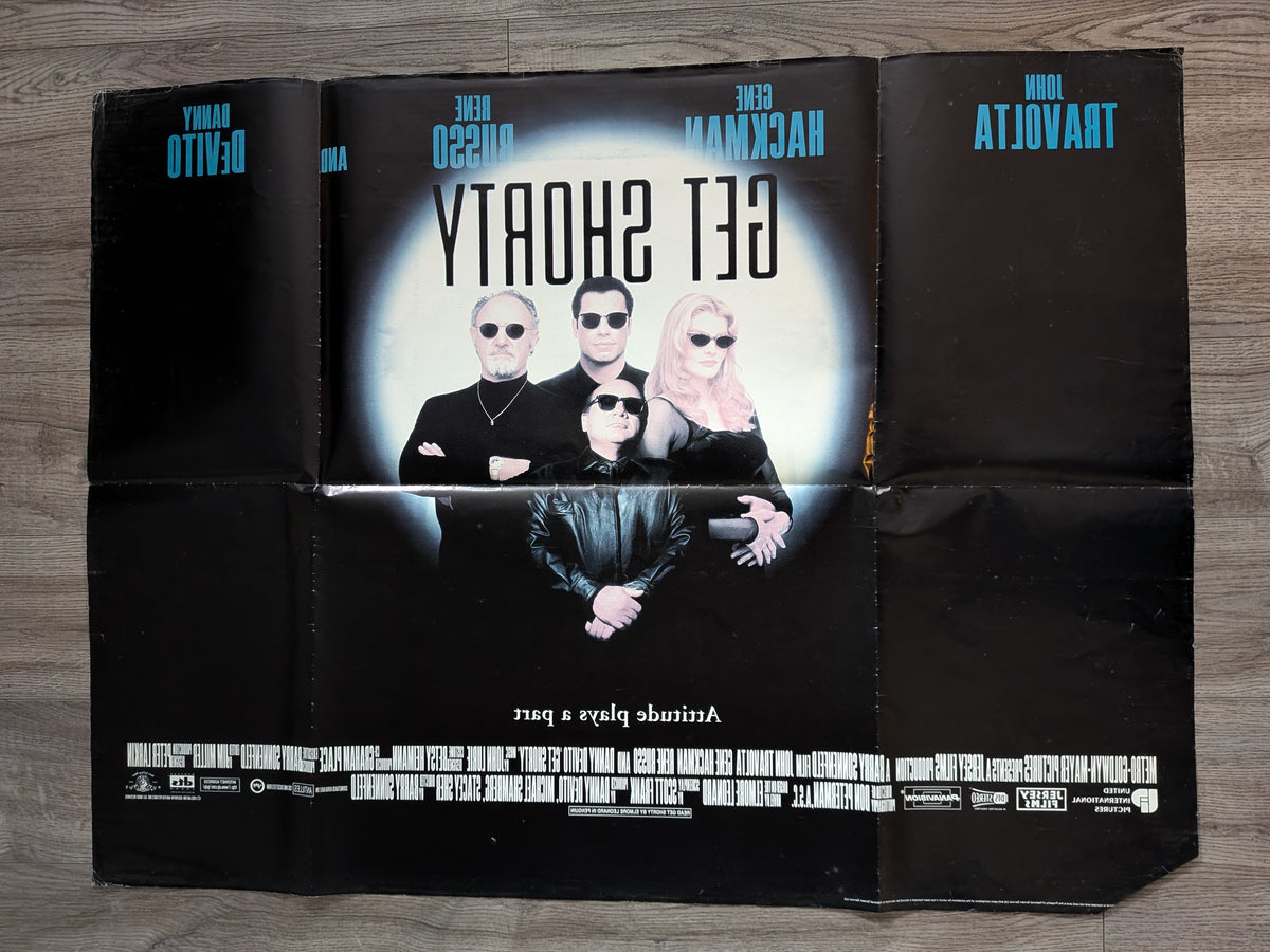 Vintage Get Shorty 1995 John Travolta/Danny Devito Movie UK Quad Poster