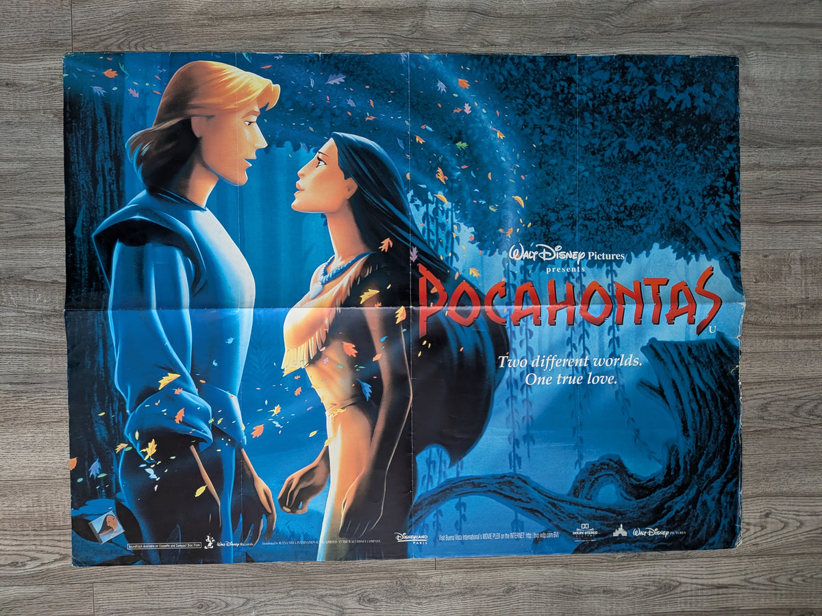Vintage Pocahontas 1995 Disney Movie UK Quad Poster - See Details
