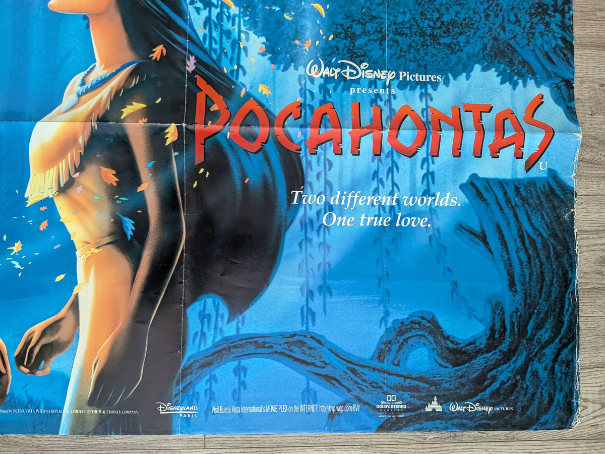 Vintage Pocahontas 1995 Disney Movie UK Quad Poster - See Details