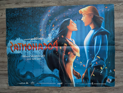 Vintage Pocahontas 1995 Disney Movie UK Quad Poster - See Details