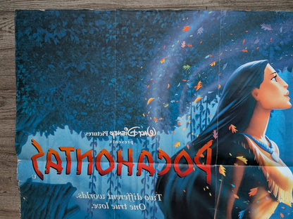 Vintage Pocahontas 1995 Disney Movie UK Quad Poster - See Details