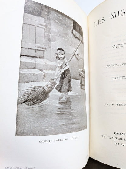 Les Miserables by Victor Hugo, Illustrated, Walter Scott Publishing, Early 1900s