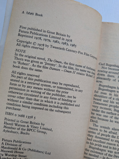 Damien: Omen II by Joseph Howard - 1st Edition - 1978 - Futura Publications Ltd