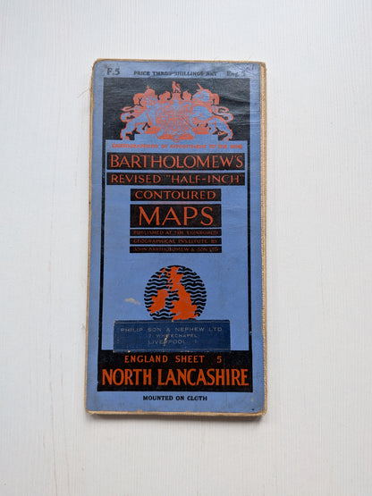 Vintage Bartholomew’s Revised "Half-Inch" Contoured Map - North Lancashire