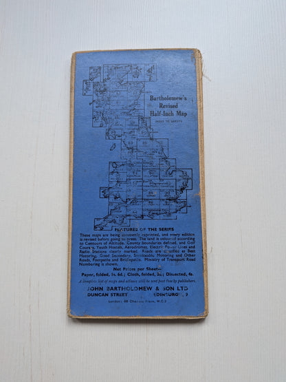 Vintage Bartholomew’s Revised "Half-Inch" Contoured Map - North Lancashire