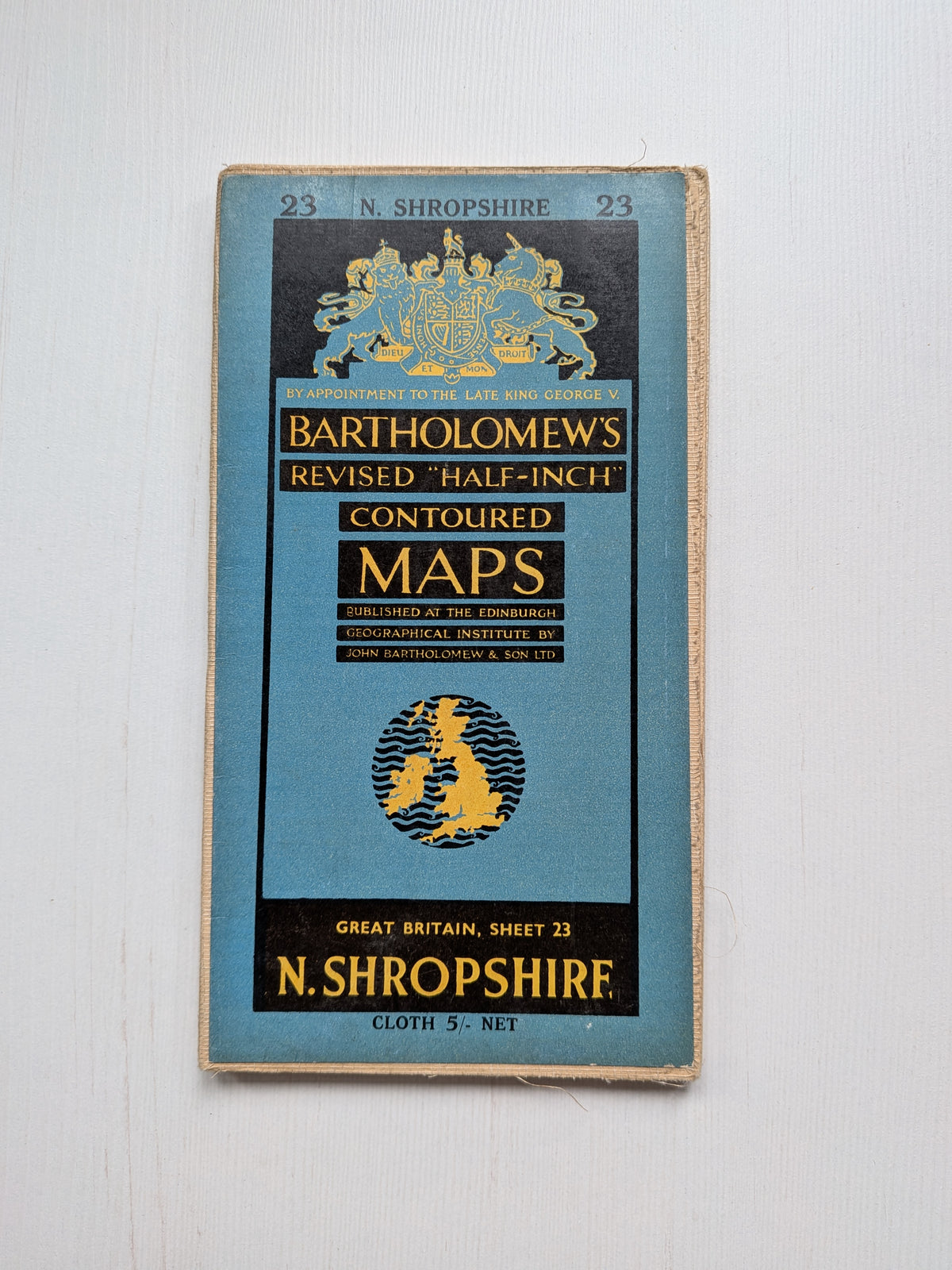 Vintage Bartholomew’s Revised "Half-Inch" Contoured Map - North Shropshire