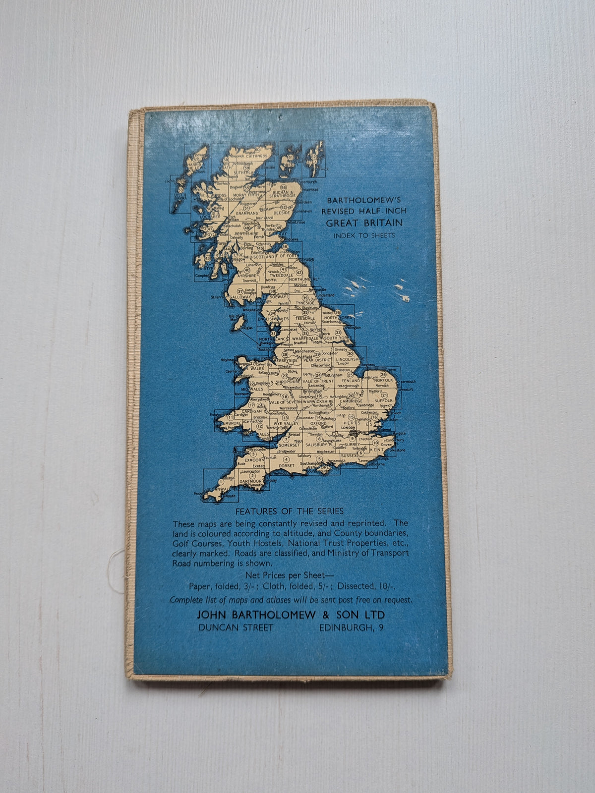 Vintage Bartholomew’s Revised "Half-Inch" Contoured Map - North Shropshire