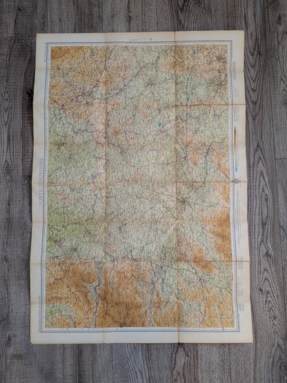 Vintage Bartholomew’s Revised "Half-Inch" Contoured Map - North Shropshire