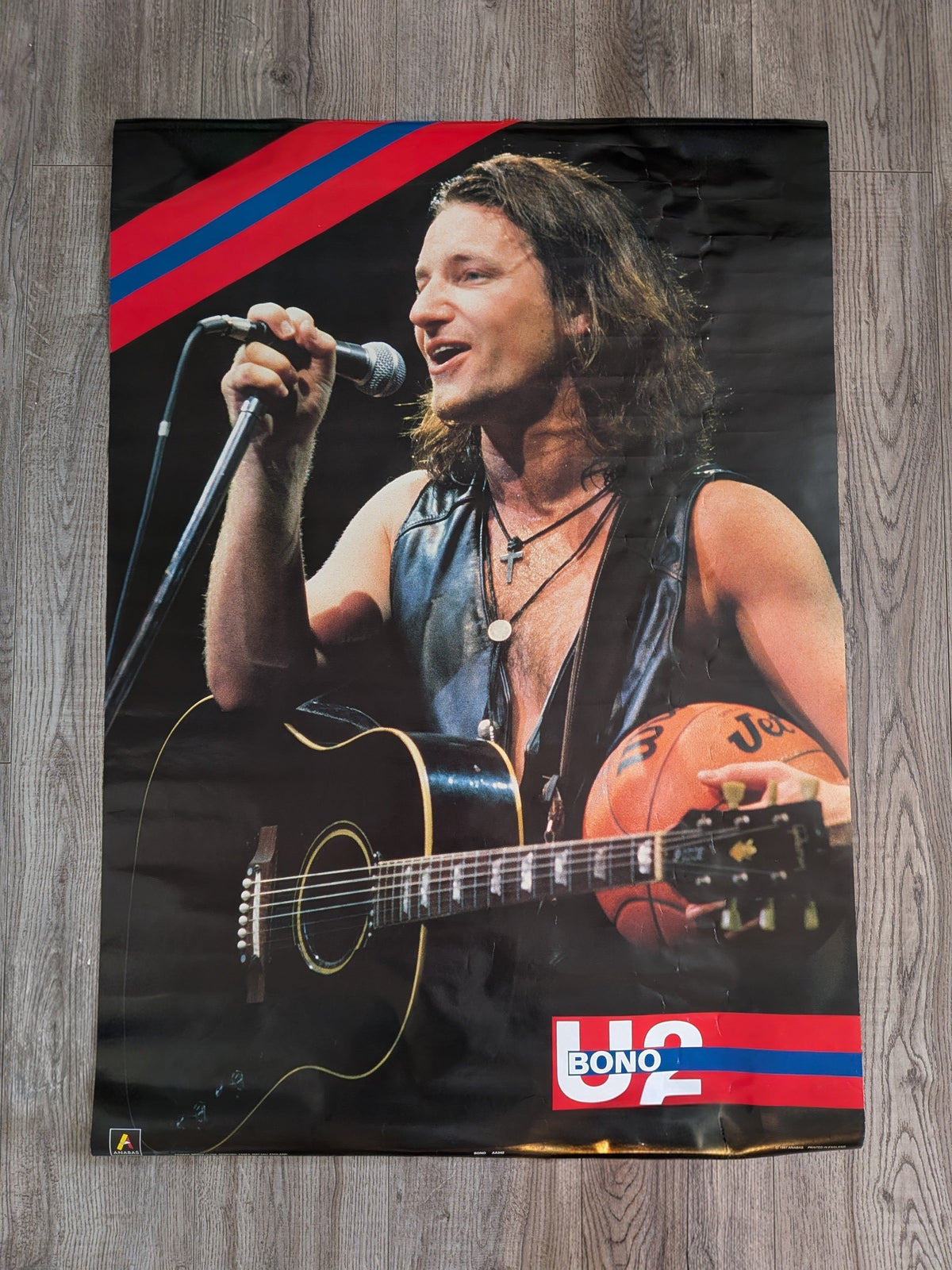 Rare Vintage Bono U2 Poster - 1987 - Anabas