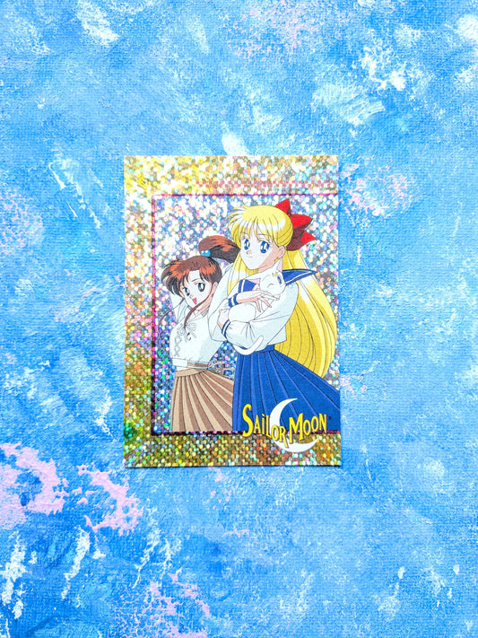 Vintage Sailor Moon Gold Prism Series 2 Sticker - Sailor Venus, Jupiter, Artemis