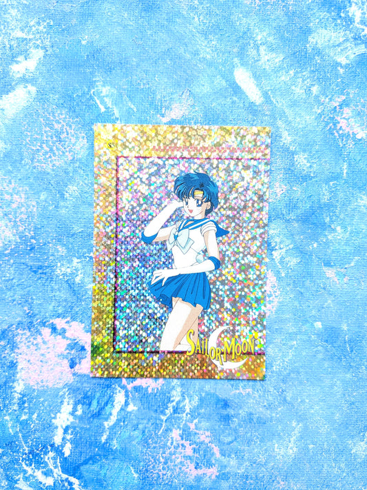 Vintage Sailor Moon Gold Prism Series 2 Sticker - Sailor Mercury - 1999