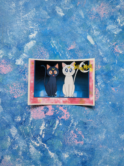 Vintage Sailor Moon Series 2 Sticker - Luna and Artemis 03 - 1999