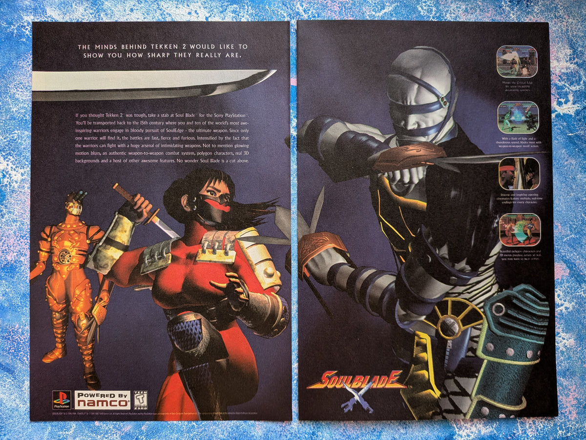 Vintage Soulblade Namco Playstation Game 1996 Advertisement - See Details