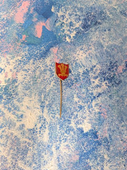 Vintage Red/Gold Coloured Enamel Prince of Wales Stick Pin