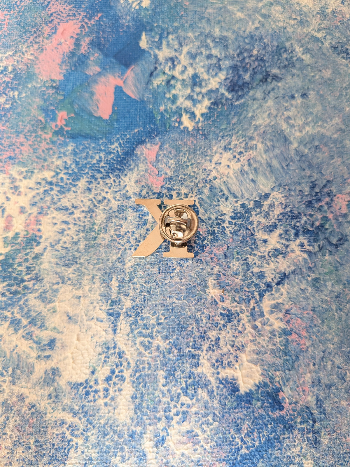 K Letter/Initial Silver-Coloured Metal Pin Badge