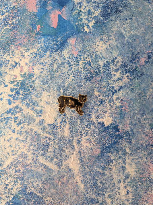 Vintage Isle of Man Manx Cat Enamel Pin Badge