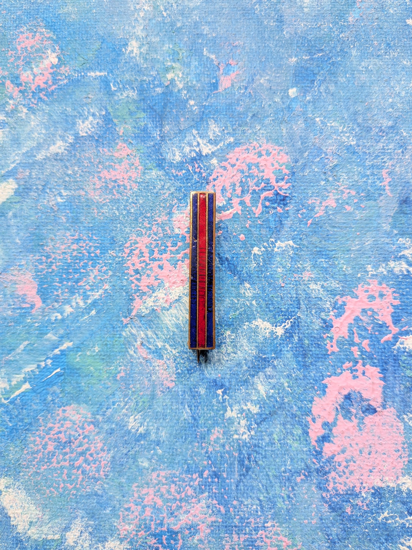 Vintage Blue and Red Enamel Tie Pin - Thomas Fattorini