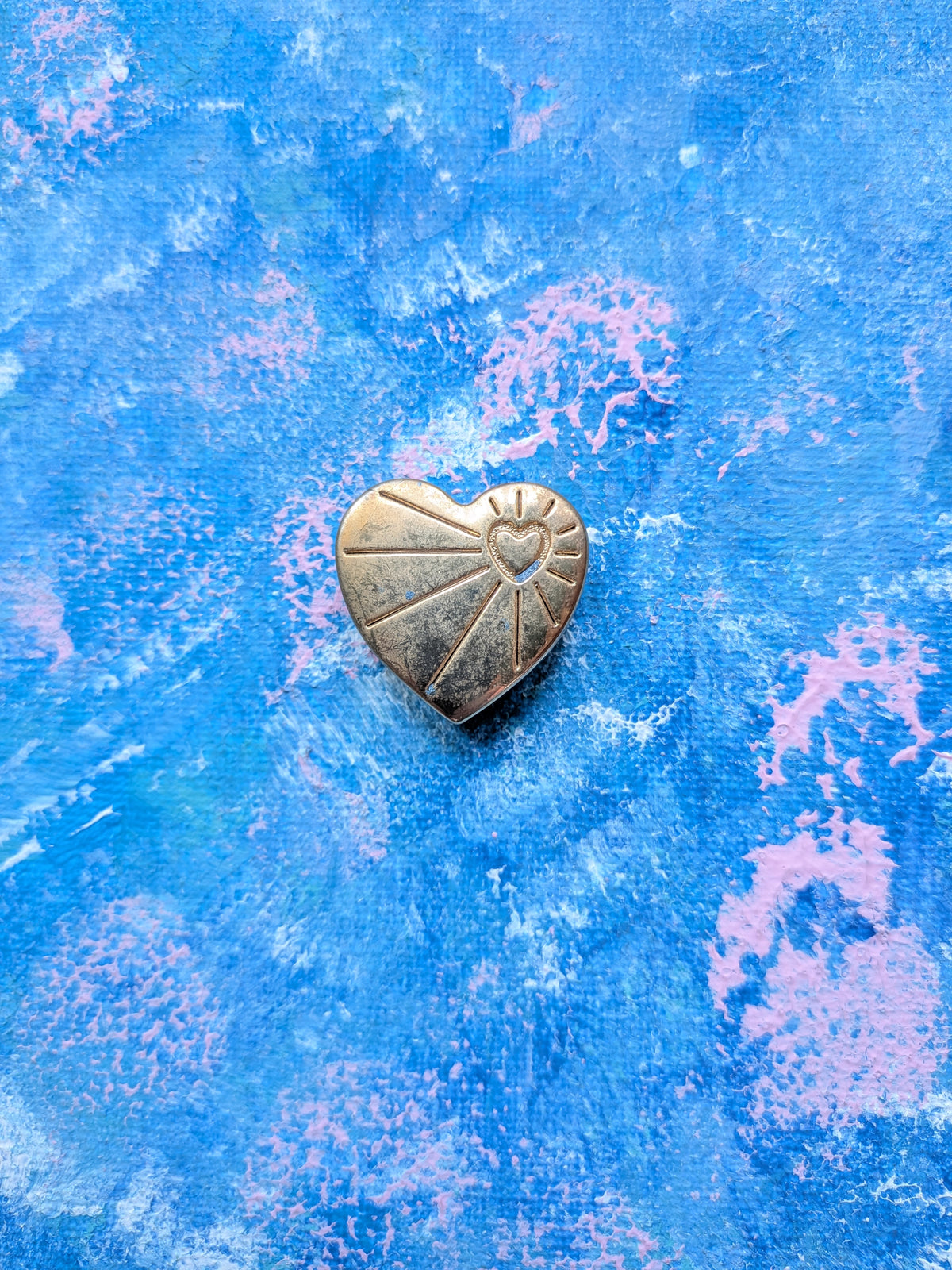 Vintage Variety Club Gold-Tone Sunray Heart Badge - 1996