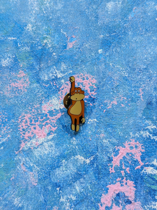 Vintage Dangling Monkey Cute Enamel Pin Badge