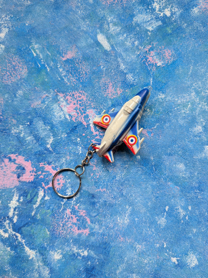 Vintage Retro-Style Plastic Fighter Jet Plane Novelty Keyring/Keychain