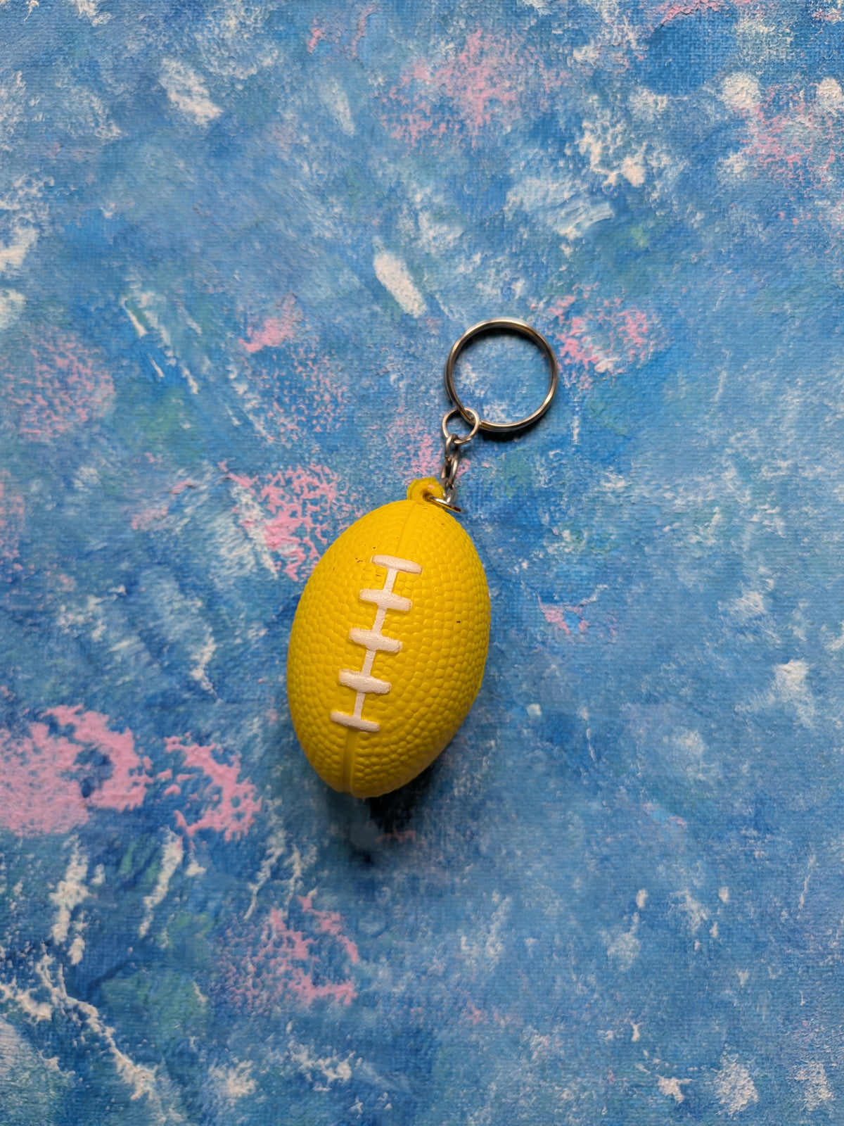 Vintage Yellow American Football Squeezy Stress Ball Keyring/Keychain
