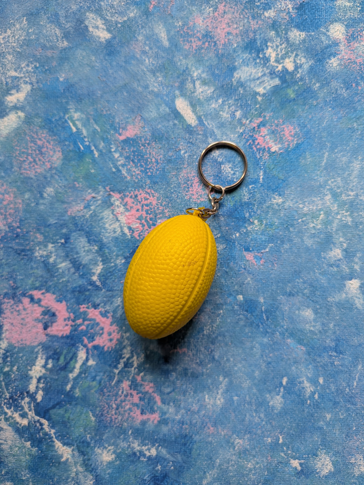 Vintage Yellow American Football Squeezy Stress Ball Keyring/Keychain