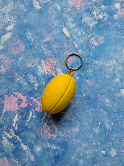 Vintage Yellow American Football Squeezy Stress Ball Keyring/Keychain