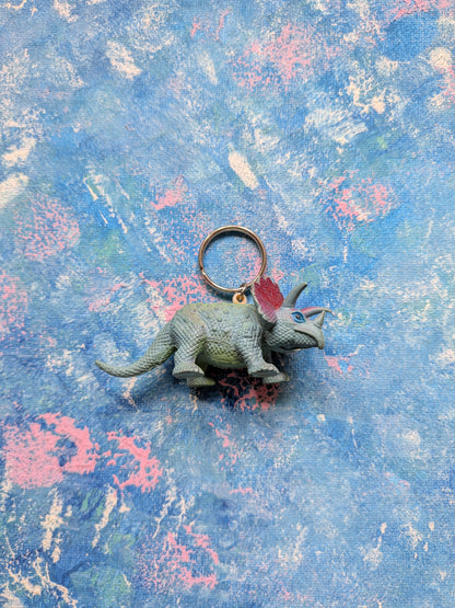 Vintage Triceratops Dinosaur Keyring - 1972 - Inpro