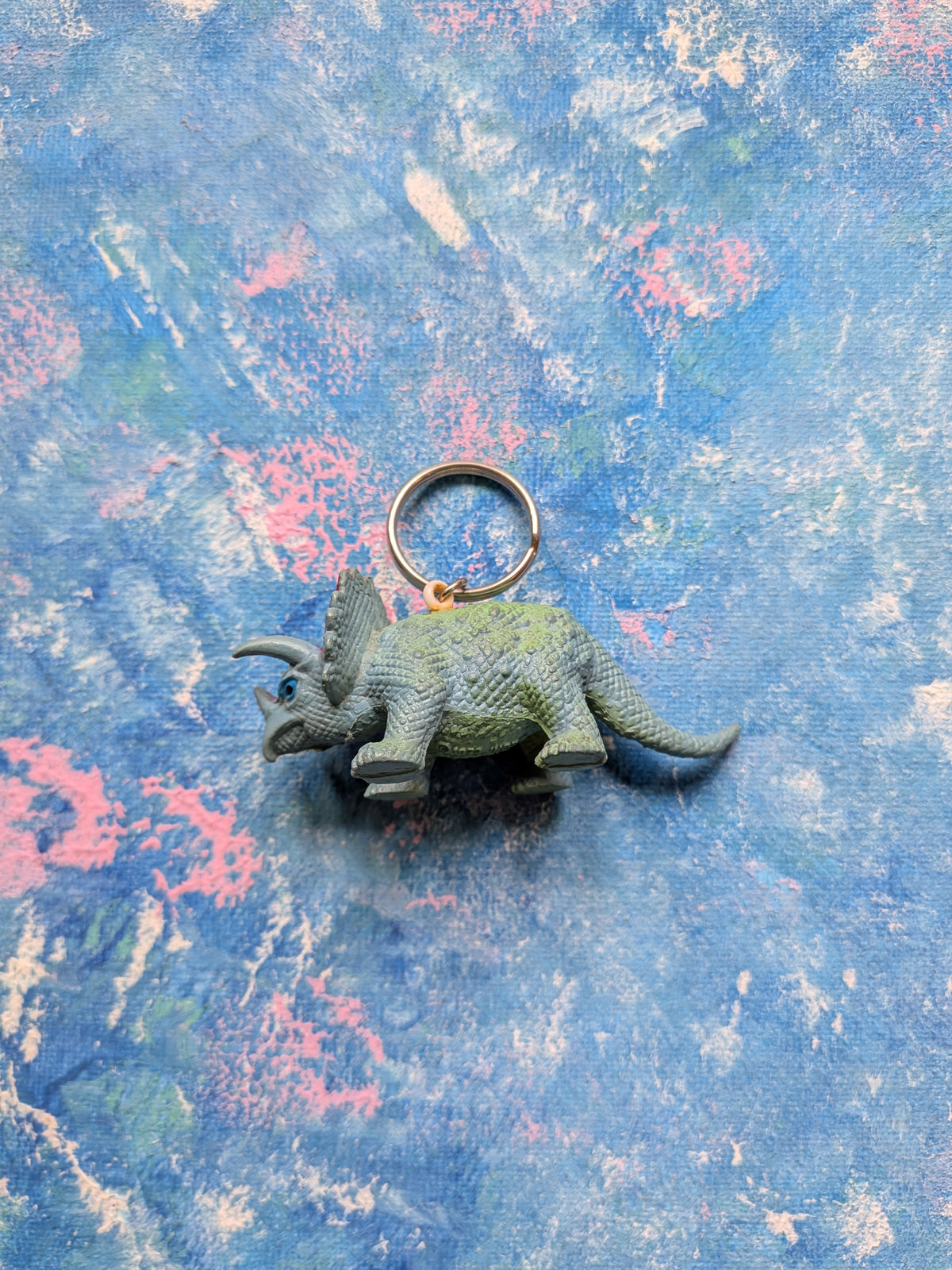 Vintage Triceratops Dinosaur Keyring - 1972 - Inpro