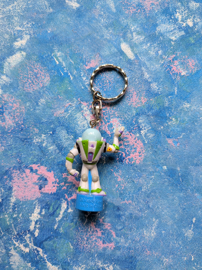 Vintage Toy Story Buzz Lightyear Plastic Keyring - 1990's - Disney/Pixar