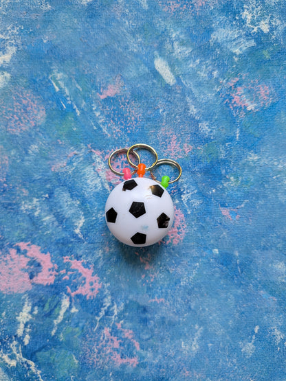 Vintage Football/Soccer Ball Plastic Novelty Keyring/Charm