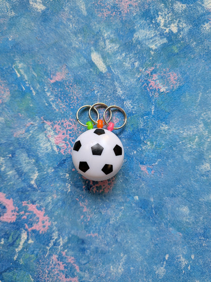Vintage Football/Soccer Ball Plastic Novelty Keyring/Charm