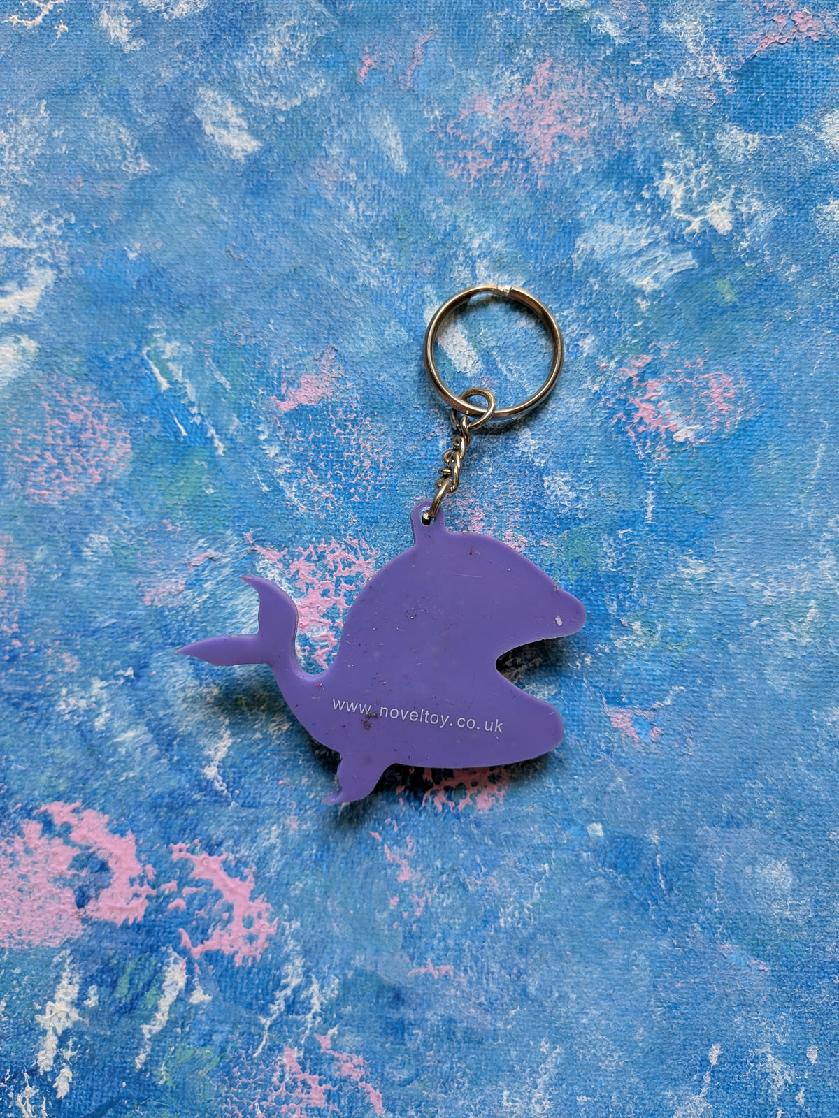 Purple Cartoon Whale Rubber Novelty Keyring/Keychain