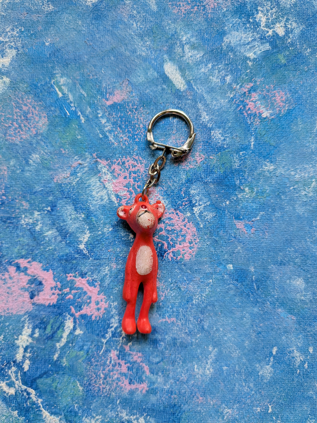 Vintage Pink Panther Cartoon Character Keyring/Keychain - 1970s