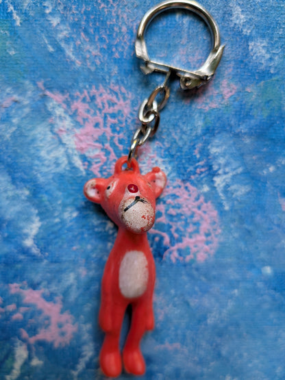 Vintage Pink Panther Cartoon Character Keyring/Keychain - 1970s