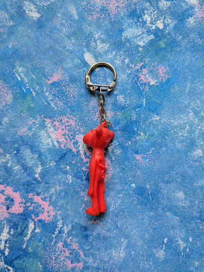 Vintage Pink Panther Cartoon Character Keyring/Keychain - 1970s