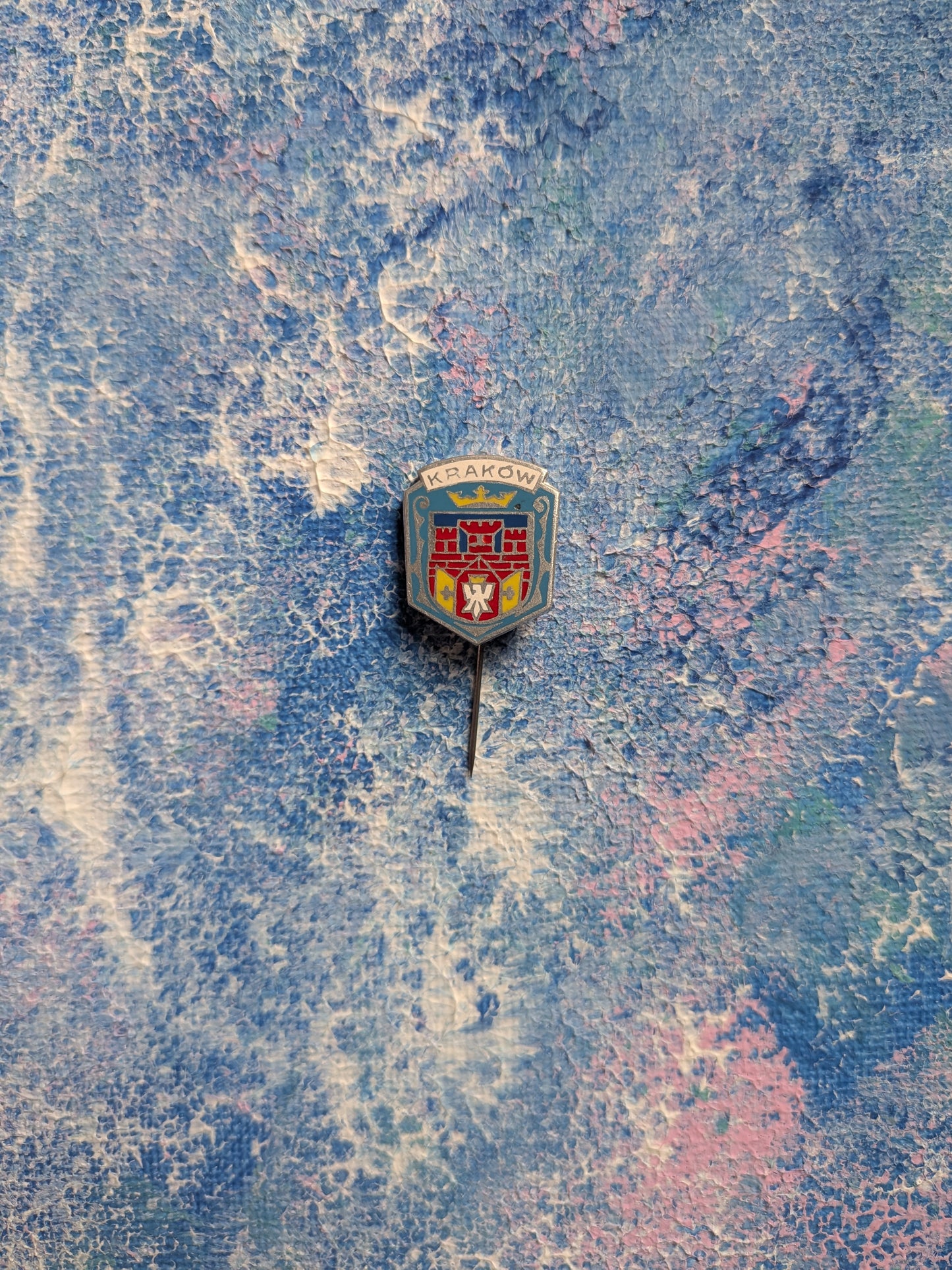 Vintage Polish Krakow Coat of Arms Enamel Stick Pin
